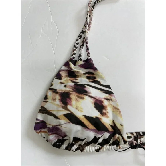 Vitamin A Swimwear Braided Strap Triangle Bikini Top Multicolor XS NWT - Picture 3 of 6